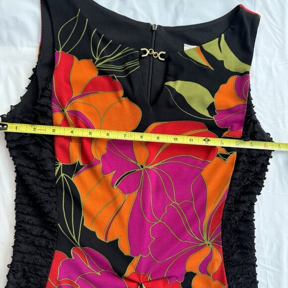 Joseph Ribkoff Dress Colourful Floral Fully Lined Ruffled sz 10 - Picture 14 of 16